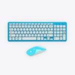Blue Wireless Keyboard & Mouse Computer Accessories