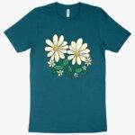 Heather Flower T-Shirt - Women's Flower T-Shirt - Cute T-Shirt Clothing MADE IN THE USA New Arrivals T-Shirts