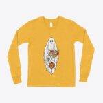 Cute Halloween Ghost Girls' Jersey Long Sleeve T-Shirt Festive Halloween