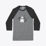 Spooky Ghost Unisex 3/4 Sleeve Baseball T-Shirt Festive Halloween