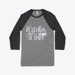 Witches Be Crazy Women's 3/4 Sleeve Baseball T-Shirt Festive Halloween