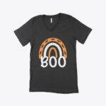 Halloween Boo Unisex Jersey V-Neck T-Shirt Festive Halloween