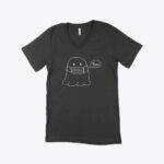 Masked Ghost Unisex Jersey V-Neck T-Shirt Festive Halloween