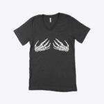 Skeleton Hands Women's Jersey V-Neck T-Shirt Festive Halloween
