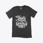 Thick Thighs & Spooky Vibes Women's Jersey V-Neck T-Shirt Festive Halloween