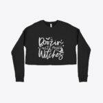 Boozin' With My Witches Women's Cropped Fleece Sweatshirt Festive Halloween