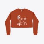 Cheers Witches Women's Cropped Fleece Sweatshirt Festive Halloween