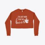 I’m Just Here for the Boos Women's Cropped Fleece Sweatshirt Festive Halloween