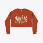 Zombie Party Women's Cropped Fleece Sweatshirt Festive Halloween