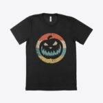 Pumpkin Retro Unisex Viscose T-Shirt Festive Halloween