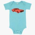 Baby General Lee Onesie - Car Onesie Baby Items Best Sellers Clothing Kids MADE IN THE USA T-Shirts Color : Peach Triblend|Gray Triblend|Ice Blue Triblend