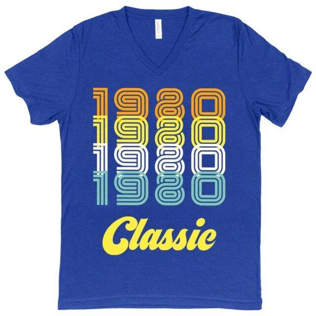V Neck 1980 Classic T Shirt 1980 T Shirt 80s Tee Shirt MADE IN THE USA T Shirts 1